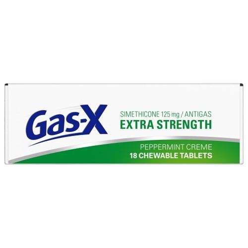 4 Pack - Gas-X Chewables Extra Strength Peppermint Creme 18 Tablets Each