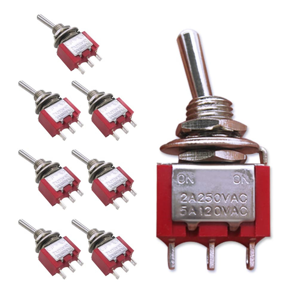 8Pcs MTS-102 3 Terminal 2 Position SPDT Mini Miniature Toggle Switch Car Dash Da