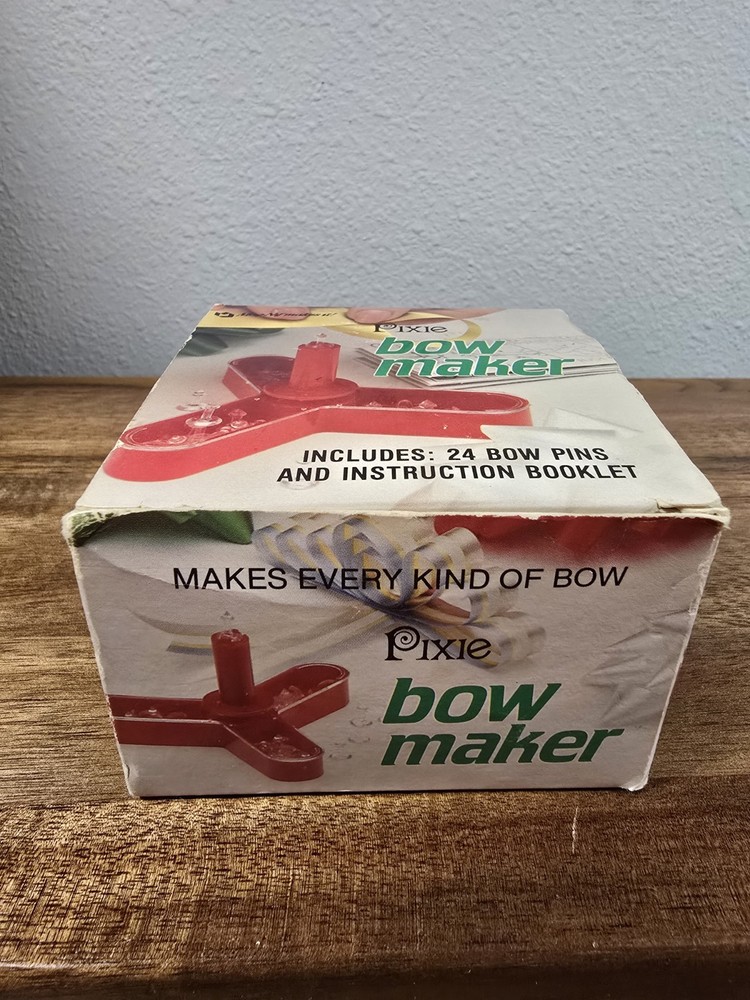 Vintage 1985 Pixie Bow Maker Kit with Bow Pins LN in worn box