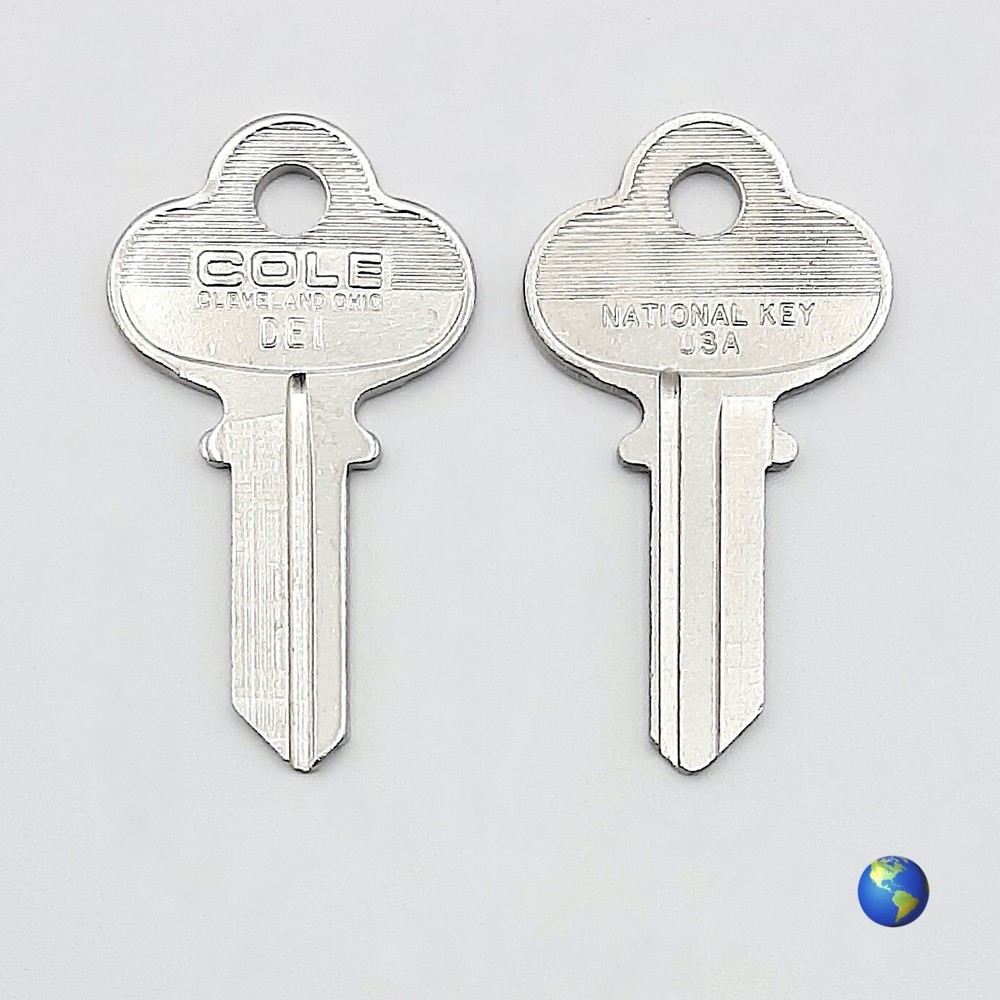 DE1 Key Blanks for Dexter, Master Lock, and Yale Locksets and Padlocks (2 Keys)