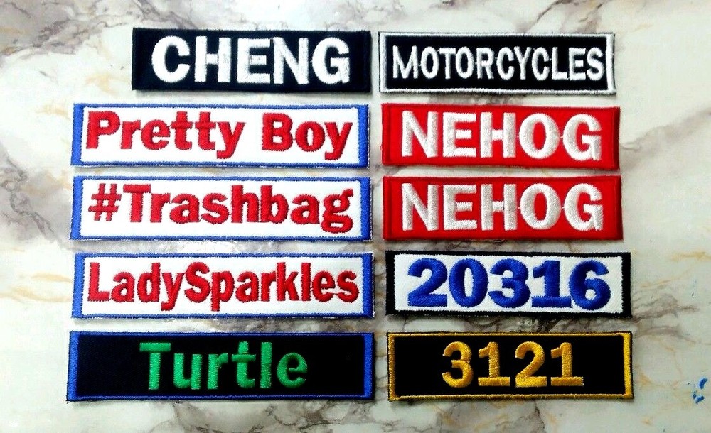 CUSTOM Name Patch | Sew on Embroidered Kids Patch | Dog Tag | Personalised Patch