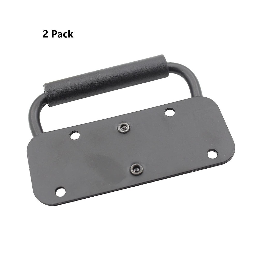 2 Pack Spring Loaded Pull Handles, Surface Mount Chest Handle with Rubber Gri...