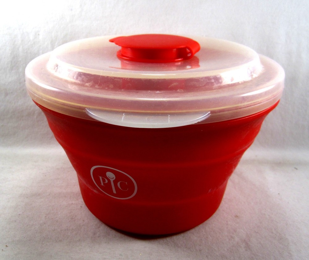 PAMPERED CHEF Small Sized Microwave Popcorn Maker Collapsable Silicon #1457