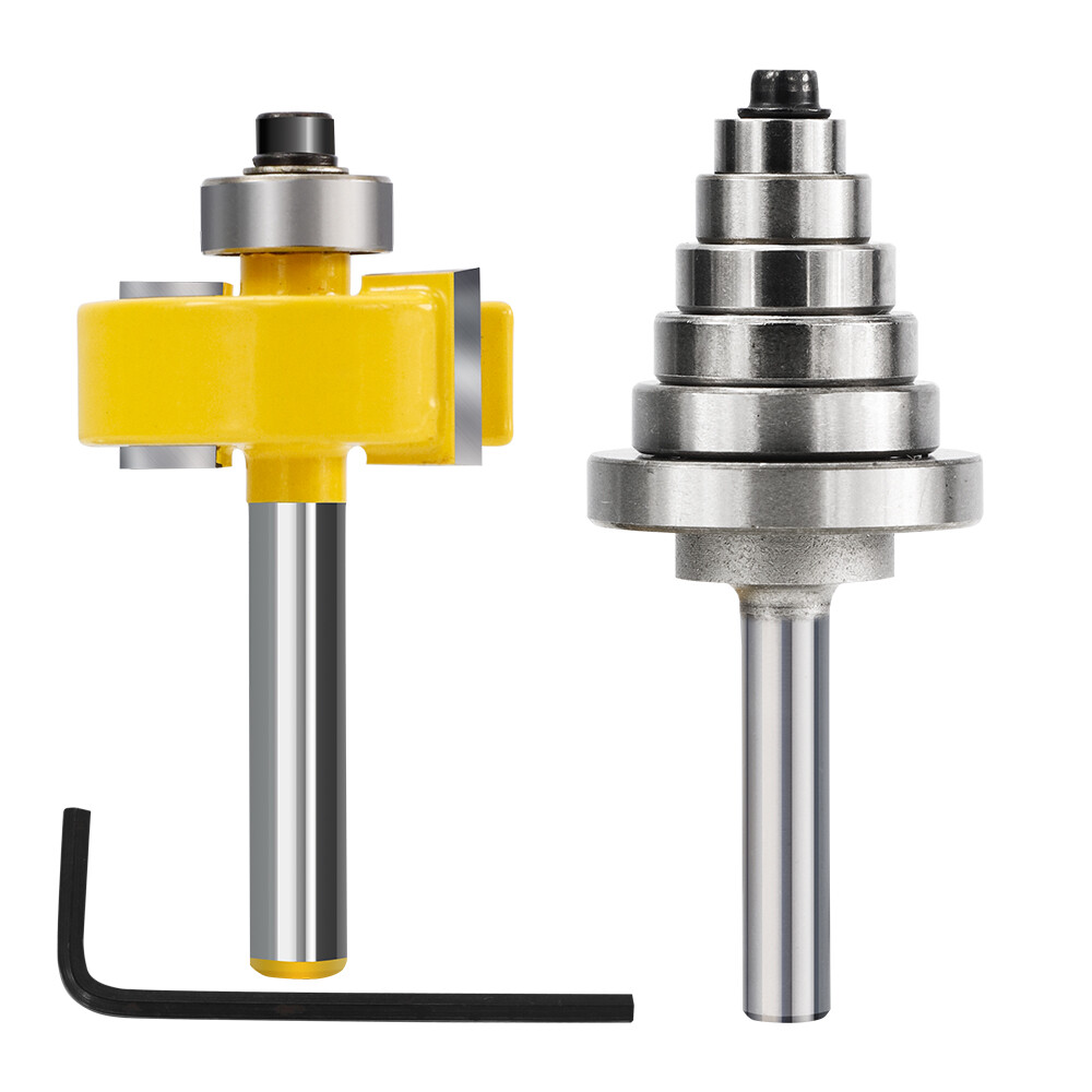 1/4 Inch Shank Rabbet Router Bit Set Interchangeable Bearings Woodworking Cutter