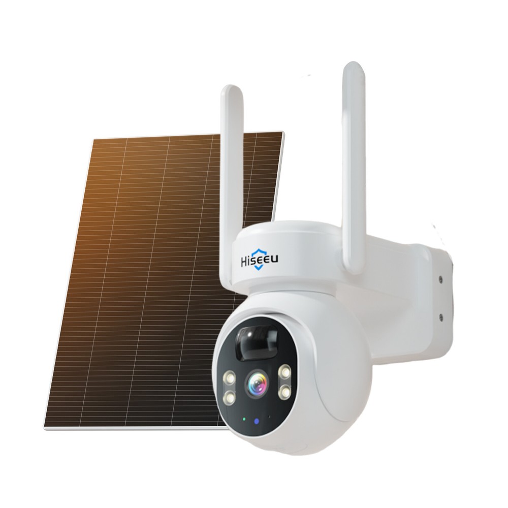 2PCS Hiseeu 4MP Wireless WIFI Solar Battery Security Camera Outdoor EseecloudAPP