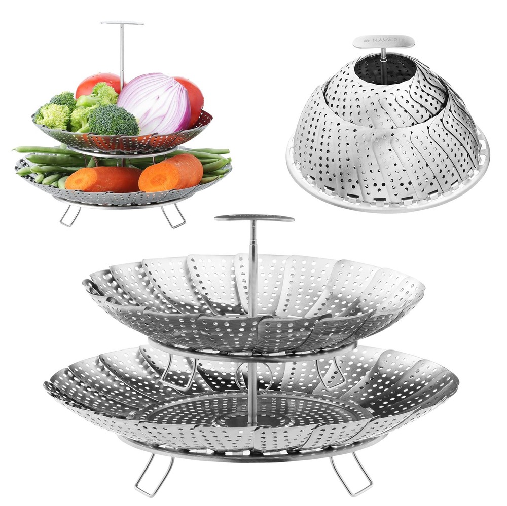 Vegetable Steamer Basket, 2 Tiered