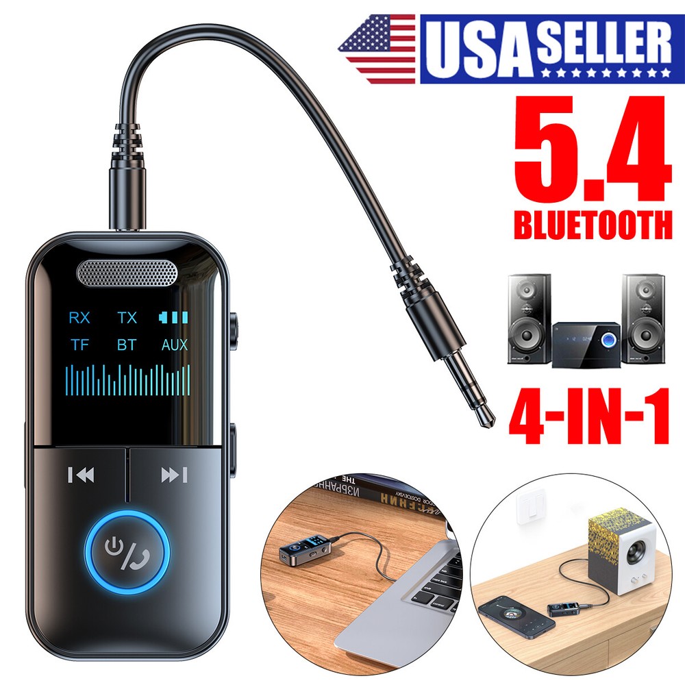 Bluetooth Audio Adapter Wireless Receiver Transmitter MP3 Player 3.5mm Aux 4 in1