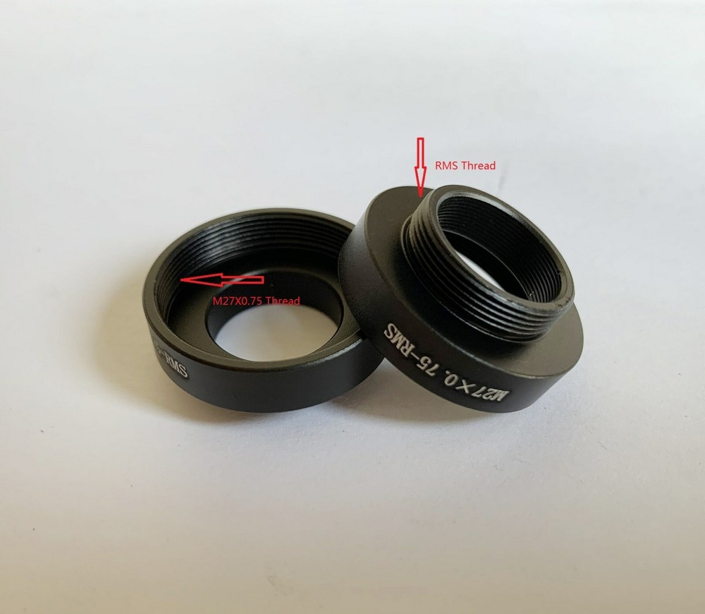 Adapter 27mm M27x0.75 To RMS Thread For Zeiss Microscope Objective