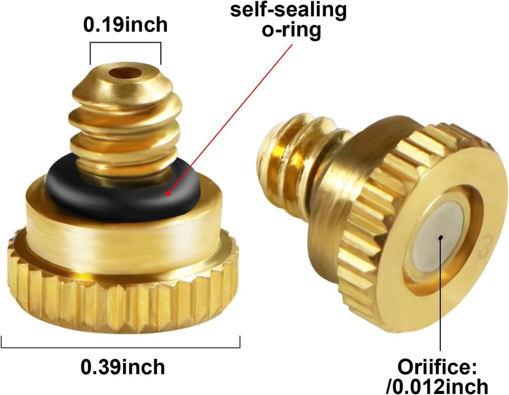 Versatile 5-Pc Brass Misting Nozzles, 10/24 UNC for Optimal Cooling Performance
