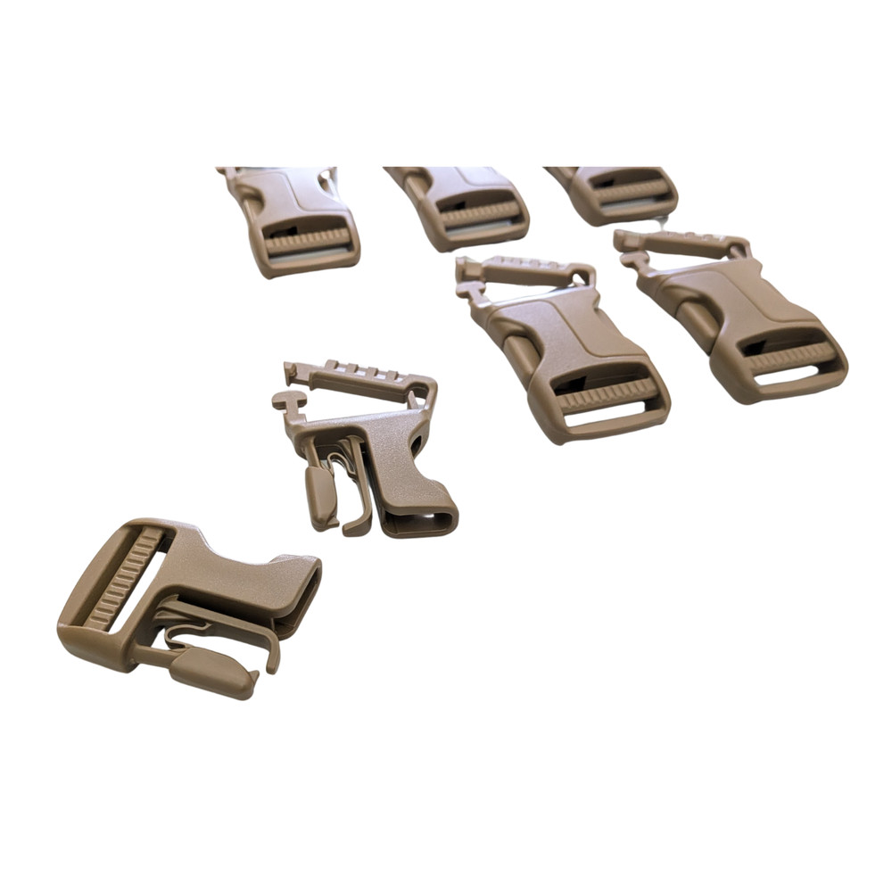 6 Replacement Backpack Molle 1" Webbing Quick Attach Snap Buckle Clips Coyote