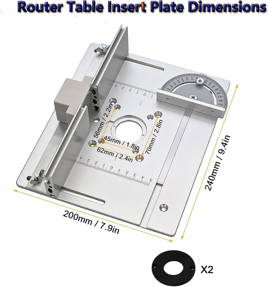 Router Table Insert Plate,Aluminum Router Insert Plate Small Router Base Plate W