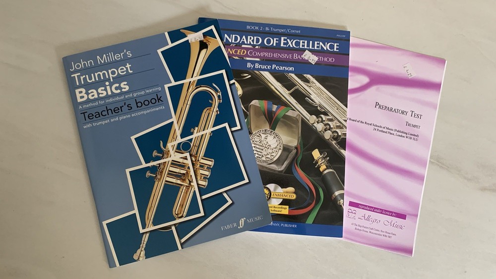 Trumpet Preparatory Test, Teachers Basic + Method ~ Sheet Music Book Trio Bundle