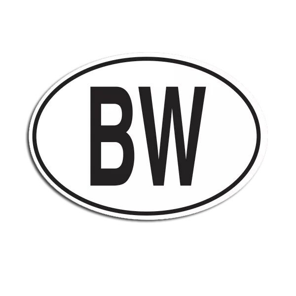 BW Botswana Country Code Oval Sticker Decal