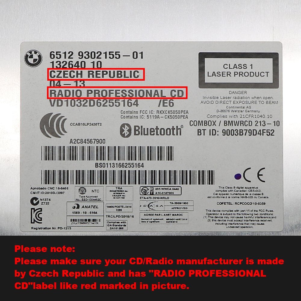 Display for BMW E90 E91 E92, Mini Cooper Professional CD Radio Unit 2007-2014