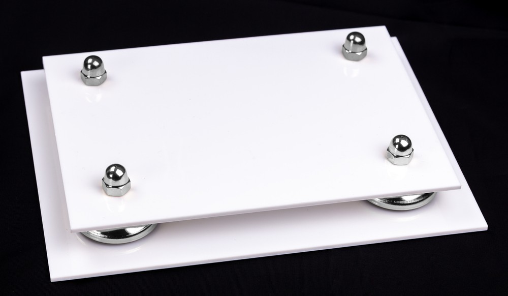 Versatile Clear Display Case-Rectangle Box w/ Silver Risers & White Base (A003)