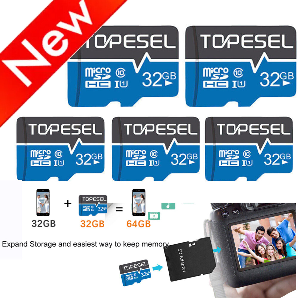 100 Pack Universal 32GB Micro SD Card Class 10 Memory Card Micro TF Memory Cards