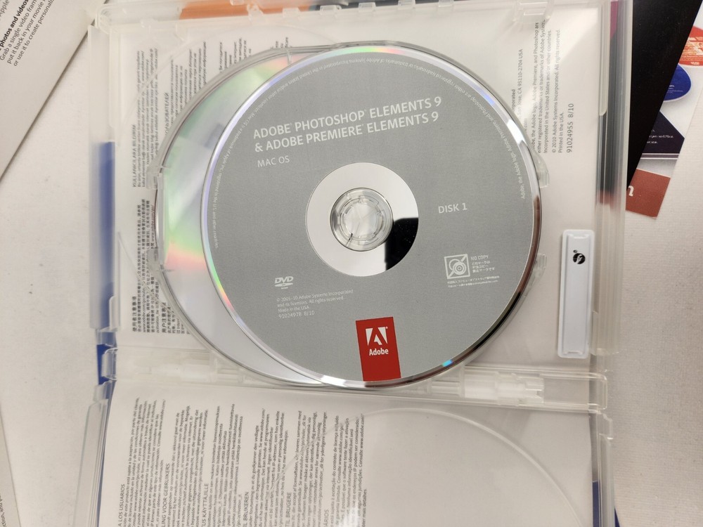 Adobe Photoshop Elements 9 & Adobe Premiere Elements 9 Complete In Box + Serial#