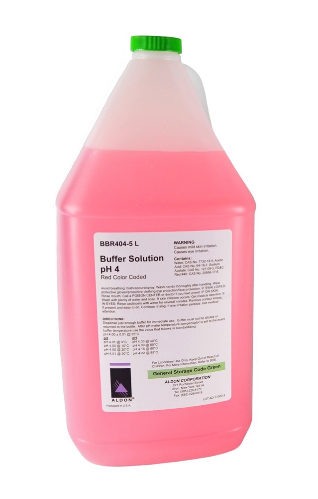 pH 4.00 Standard Buffer Solution, Red, 5000mL (5L) - Innovating Science
