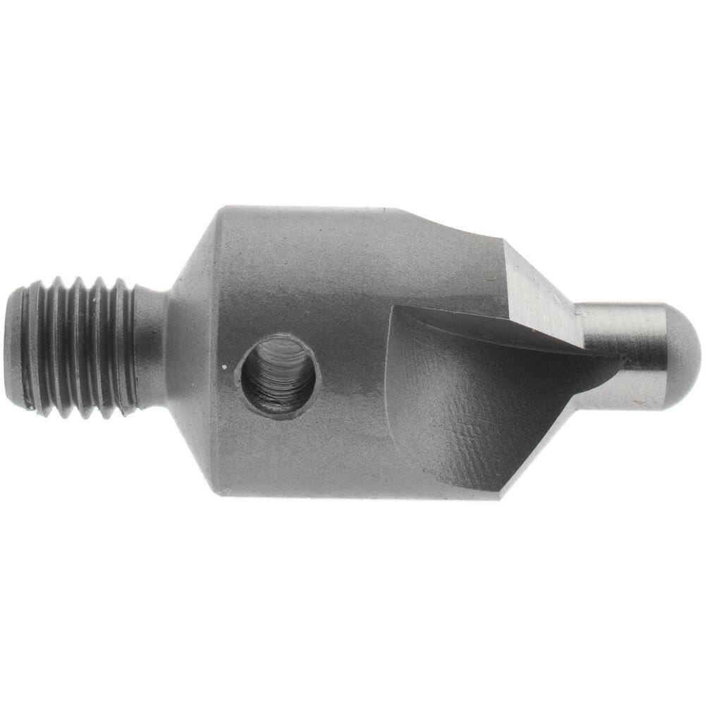 Adjustable Stop Countersink: 1/4-28 Threaded Shank, 3/16" Pilot Diam, 3 Flute
