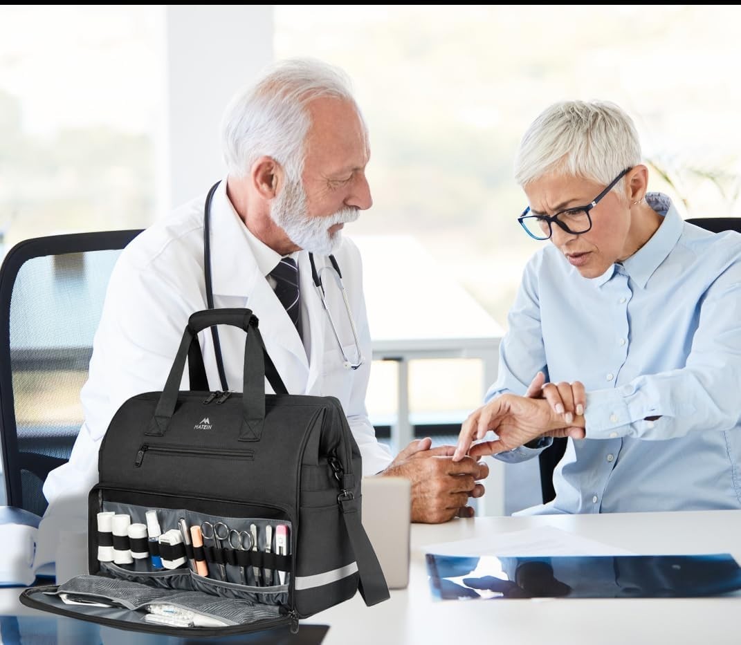 MATEIN Medical Bag Large Water Resistant Nursing First Aid Home Health Bag - NEW