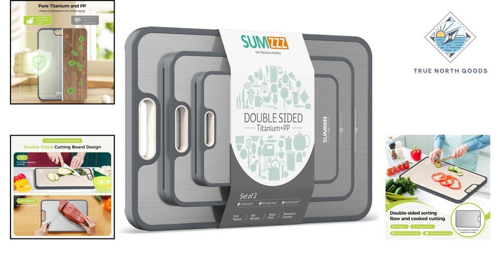 Versatile Double-Sided Titanium Cutting Board, Easy to Clean - Perfect Gift Set