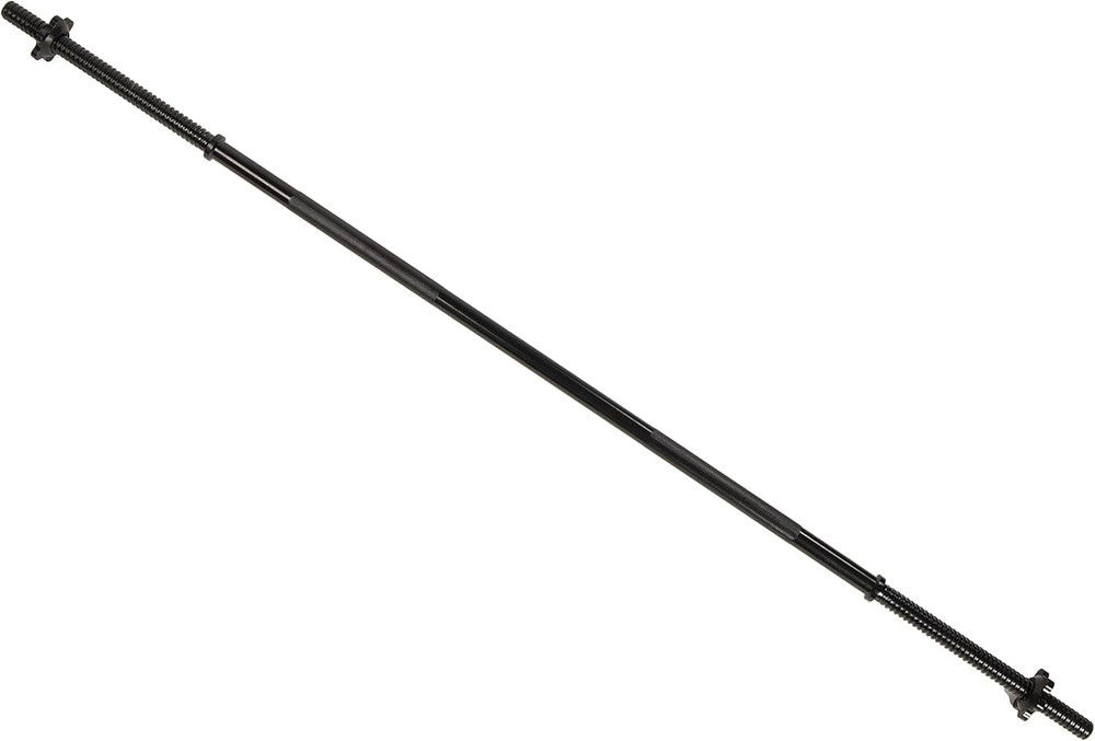 6FT Standard Barbell with Star Locks for Strength Training & Weightlifting​, Bla