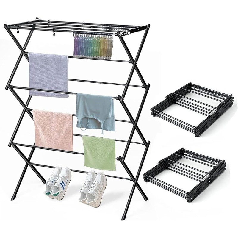Adjustable Iron Laundry Drying Rack Foldable Space Saving 35lbs Capacity New