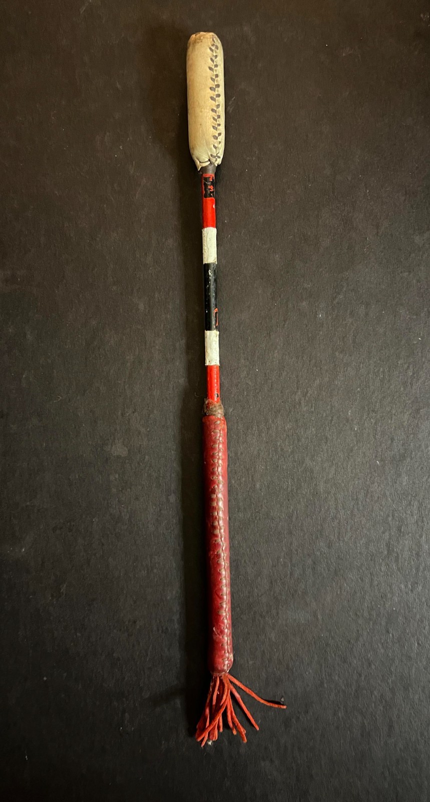 SIOUX WOODEN DRUM BEATER Vintage Hand Made Buckskin Wrap Native American Antique