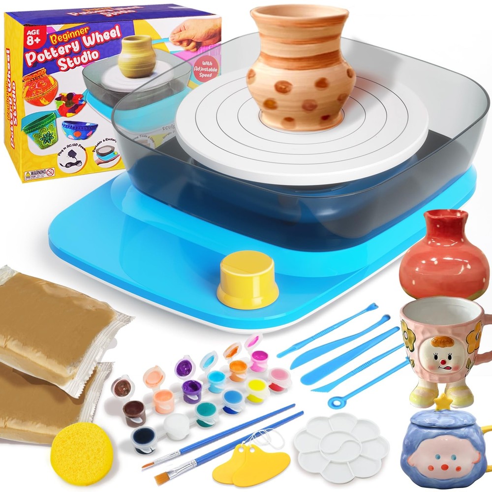 Pottery Wheel for - Complete Pottery Kit & Tools for Beginners, Plug-in Recha...