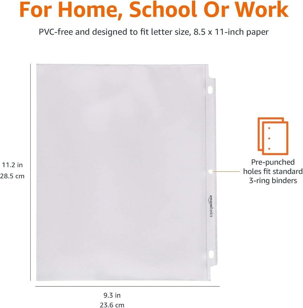 Sheet Protector, Non-Glare, 100-Pack, 8.5 X 11, Clear