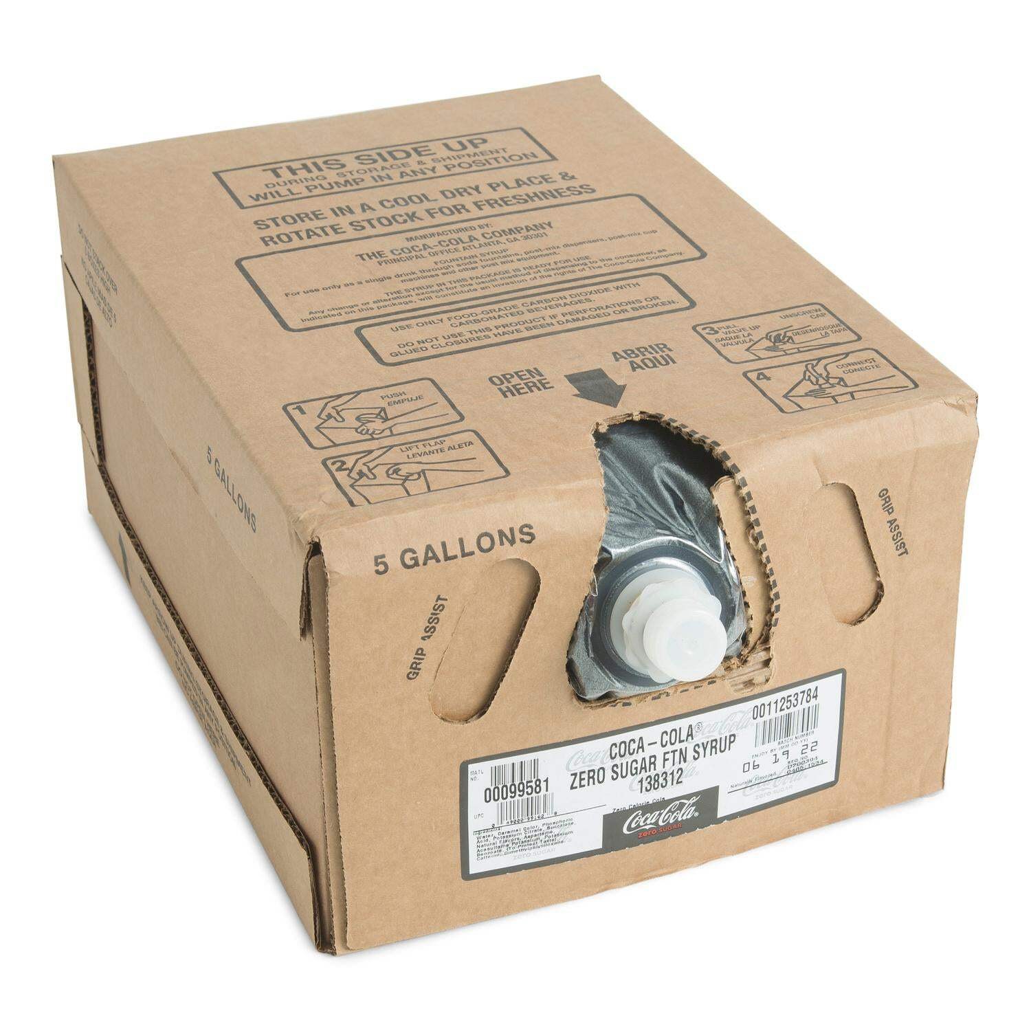 Coke Zero 5 Gallon Bag-In-Box BIB Soda Fountain Flavor Syrup Concentrate
