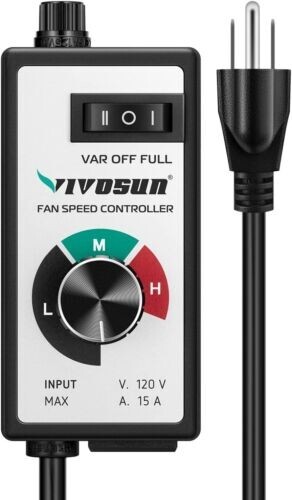 VIVOSUN Variable Fan Speed Controller / Inline Duct Fan in Ventilation System