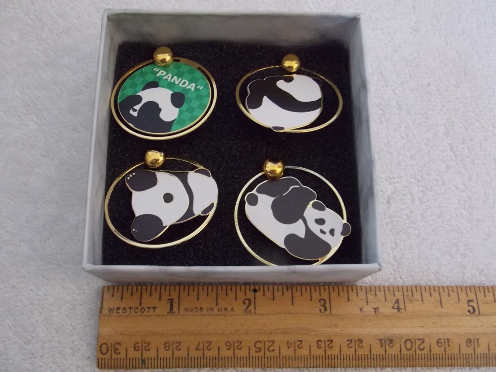 New 4 pcs Metal Panda Bear Bookmarks