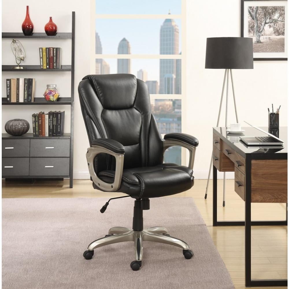 Serta Heavy-Duty Bonded Leather Commercial Office Chair with Memory Foam, 350 Lb