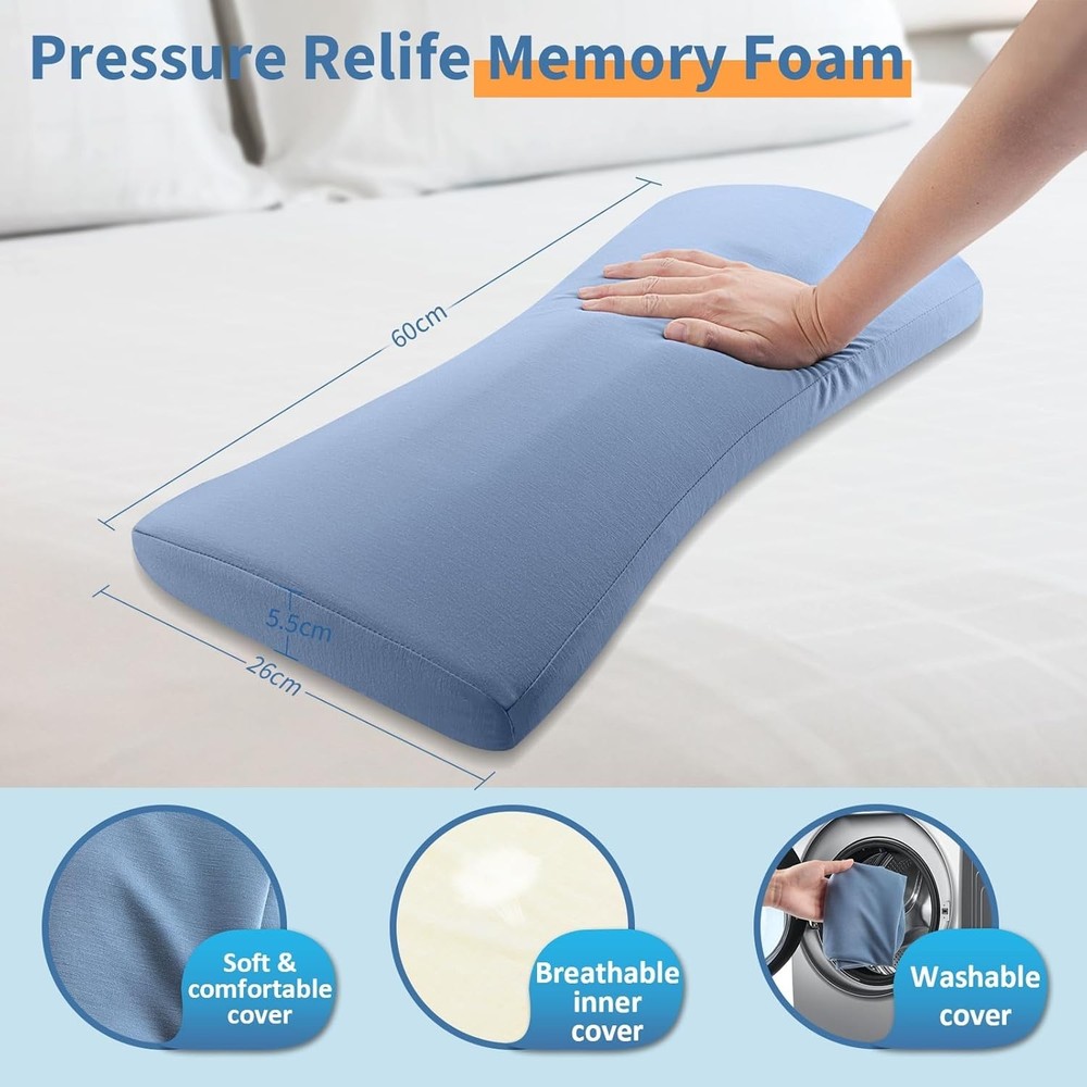 Multi-Functional Memory Foam Lumbar Pillow - Ideal for Sleeping & Relaxation