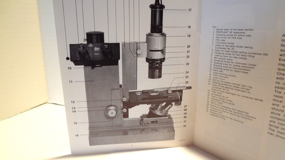 LEITZ DIAVERT ORIGINAL INSTRUCTION MANUAL **MINT CONDITION**