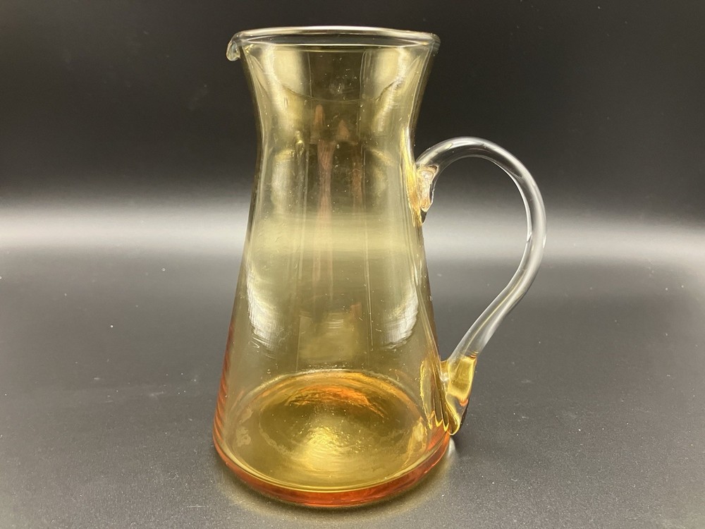 MCM Yellow Amber Glass Pitcher