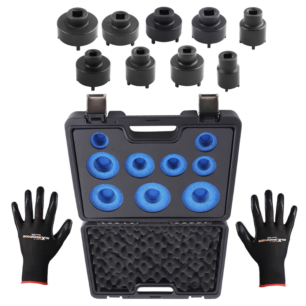 Socket Set Grooved Lock Nuts Tool External Teeth 1/2"DR & 3/4"DR KM4-KM12 New