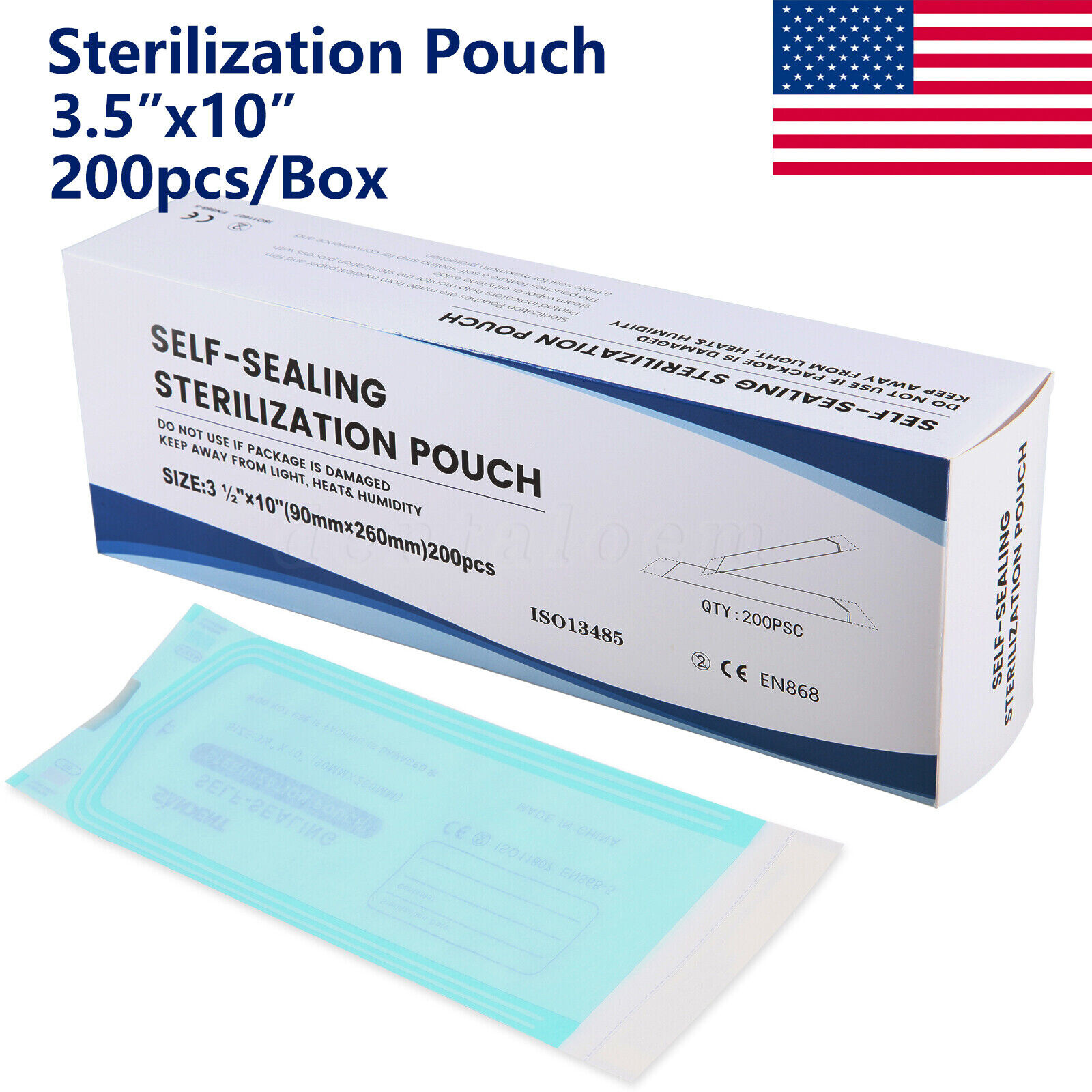 1000 3.5" x 10" Dental Sterilization Pouches Sterilizer Autoclave Bags Tool Nail