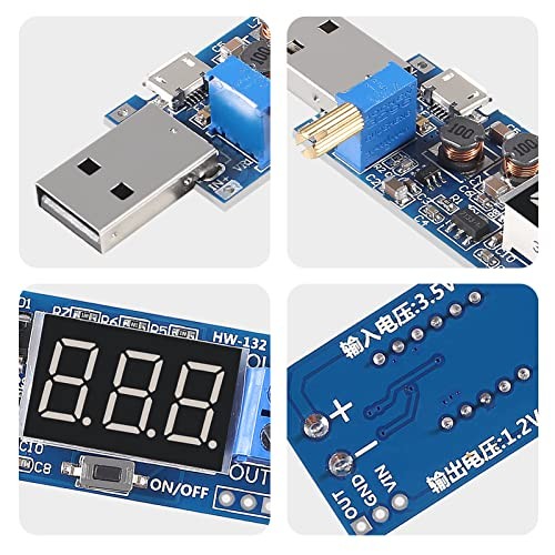 2PCS USB Step UP/Down Power Supply Module, Adjustable DC-DC 5V to 3.5V / 12V