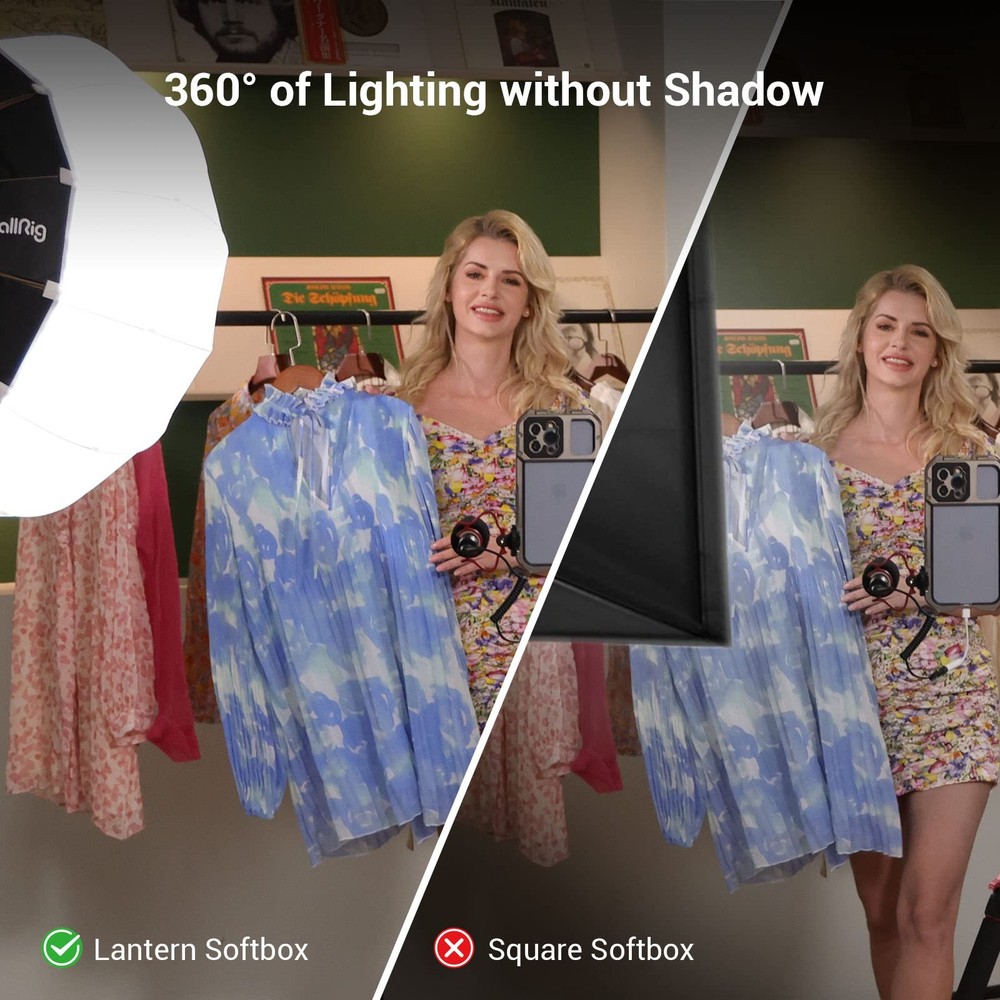SMALLRIG Lantern Softbox Soft Light Modifier, 26 Inch/65 cm Softbox Diffuser ...