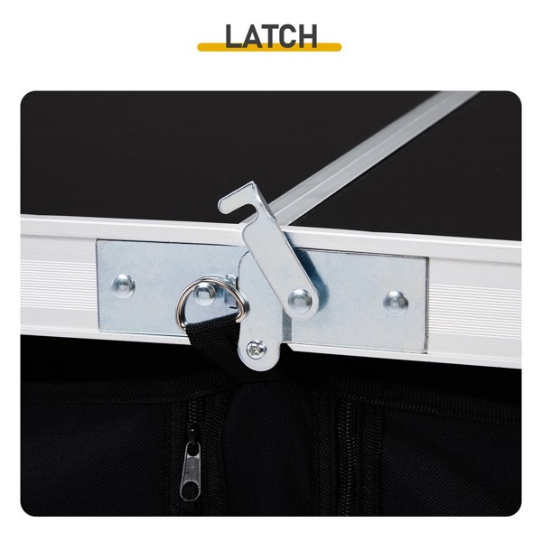 Folding Table, 4FT Aluminum Camping Table Large Storage Space Adjustable Height