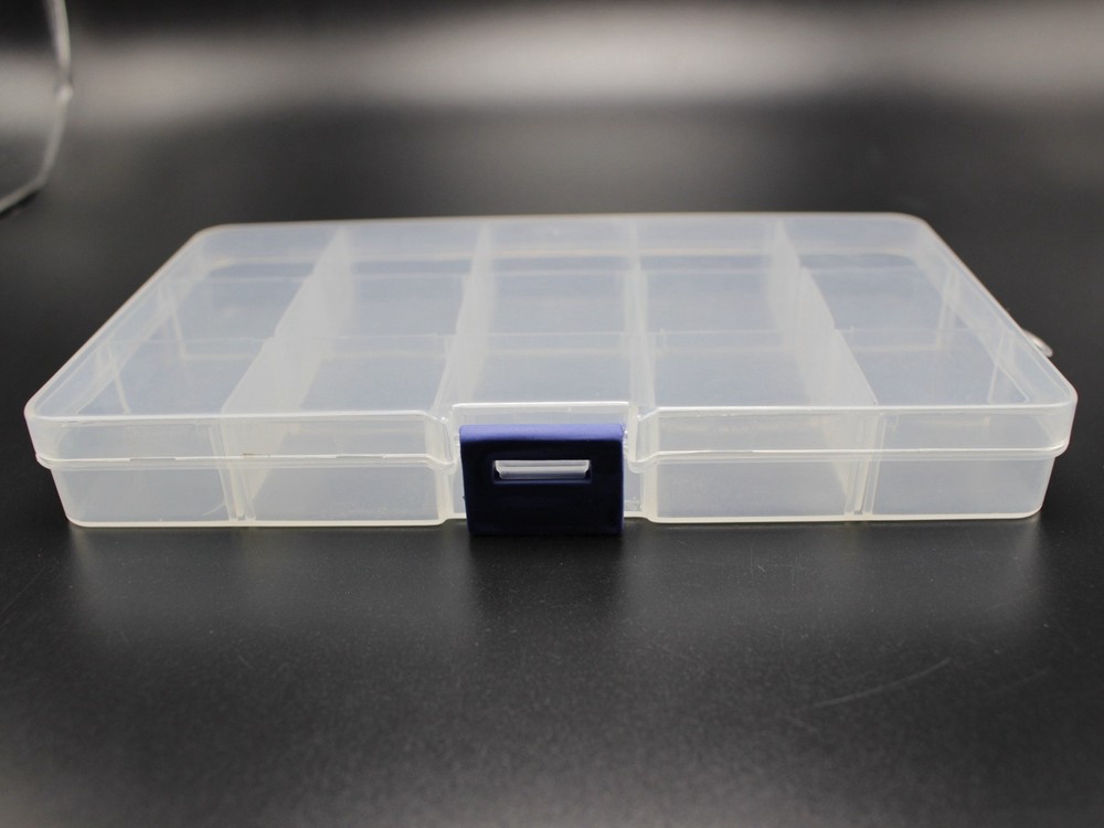 2 Pack 15 Grids Plastic Organizer Box Case Craft Bead Display Storage Container