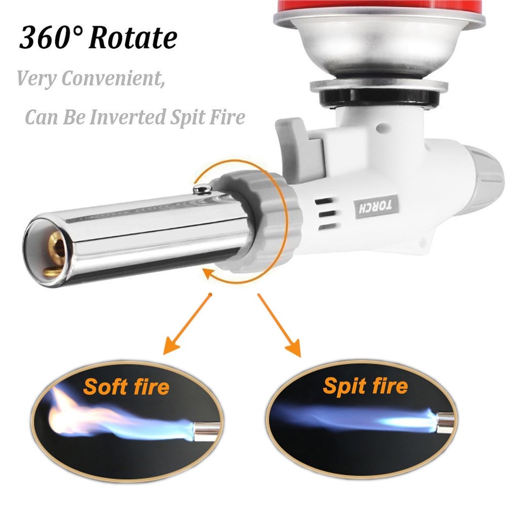 Butane Torch, Reverse Use Culinary Kitchen Blow Lighter with Adjustable Flame...