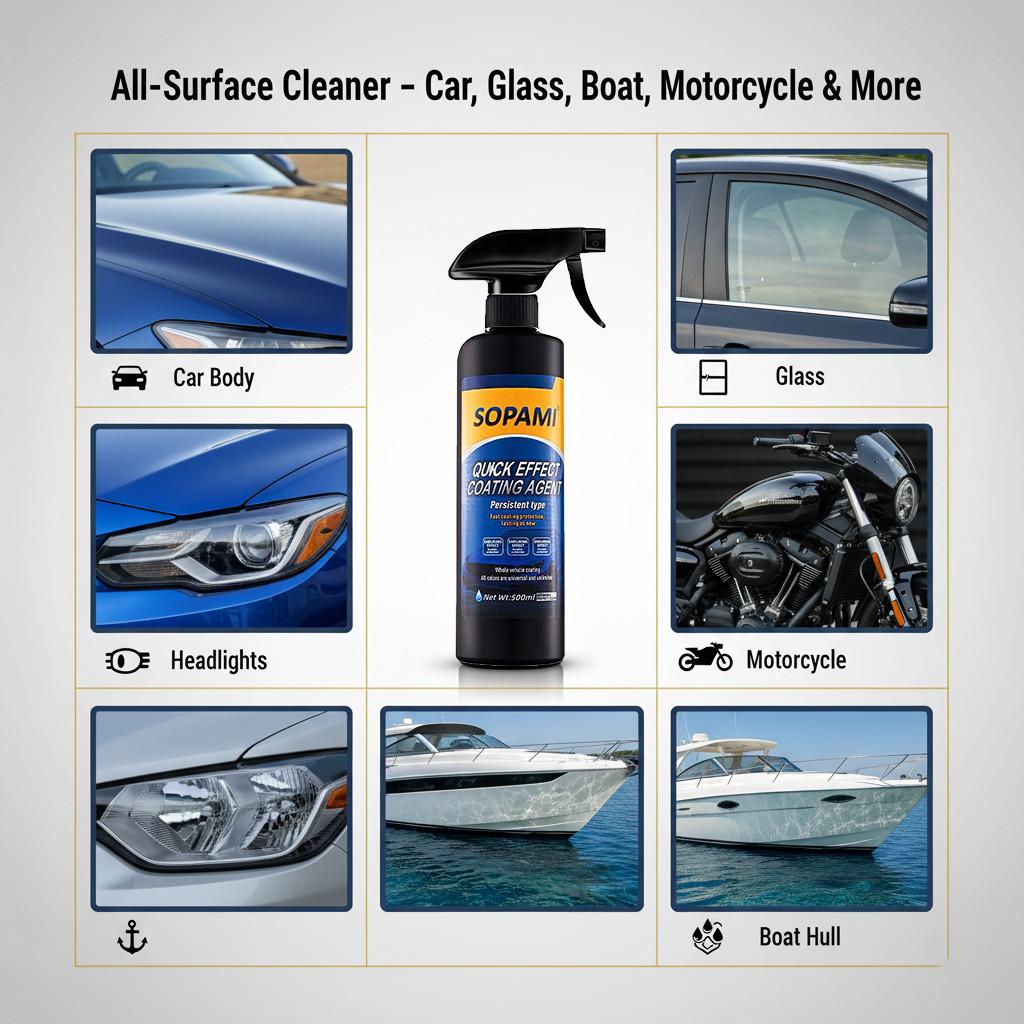 Sopami Car Coating Spray - 16.9 fl oz Waterless Ceramic Coating Car Wax (500ml)