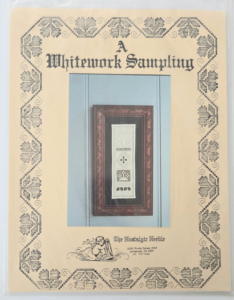 THE NOSTALGIC NEEDLE A WHITEWORK SAMPLING EMBROIDERY PATTERN BOOKLET- NEW
