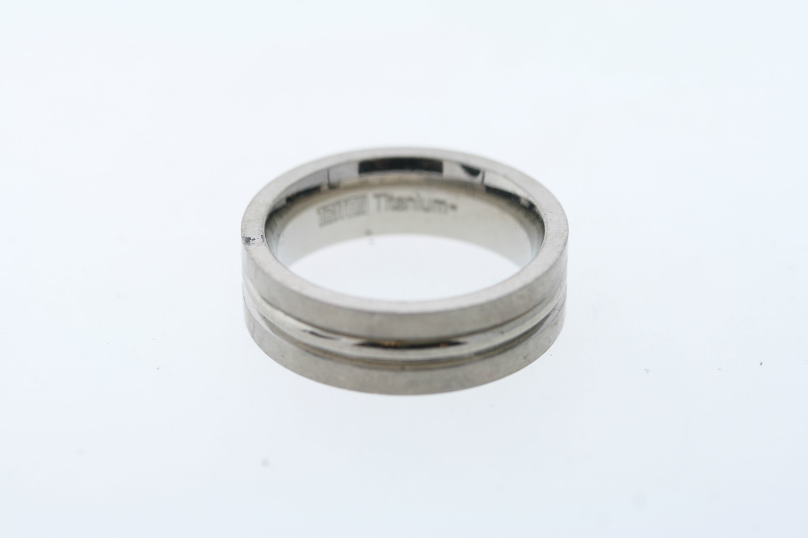 Men's TRITON Titanium Square Grooved 7mm Wedding Band Ring