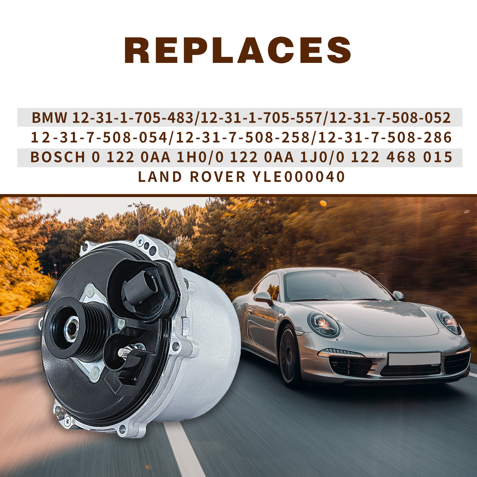 New Alternator for 1999-2009 BMW 540i 740i 750i X5 Land Rover Range Rover 13815N