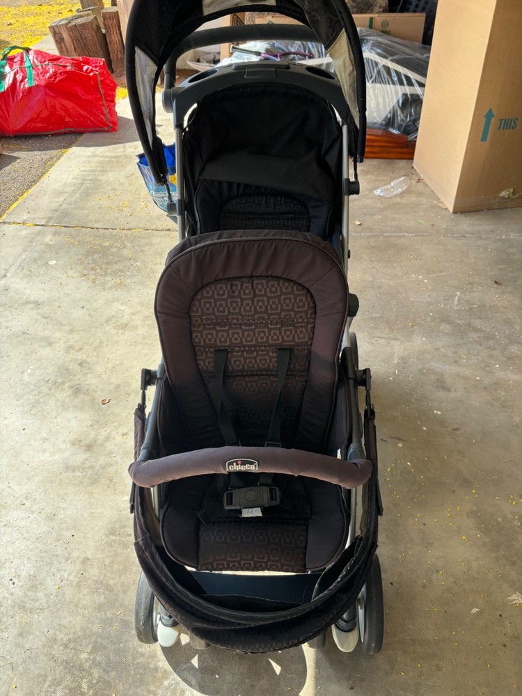 Chicco Cortina Together Double Stroller, Minerale - Black/Silver