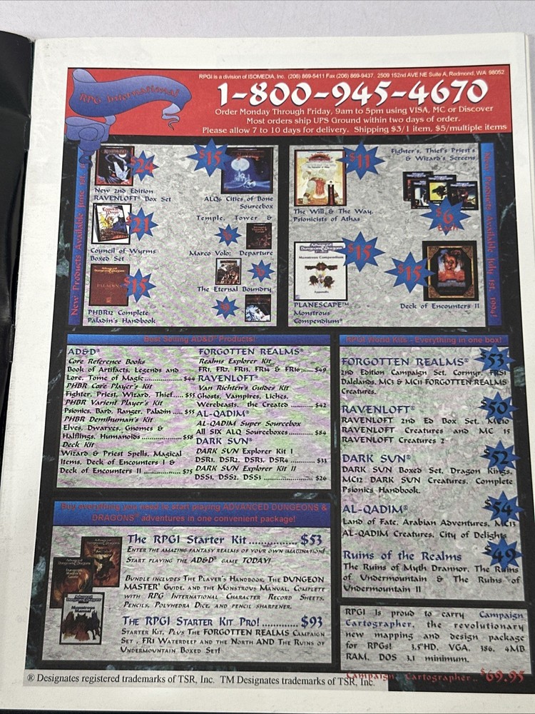 Dungeon Magazine Issue #48 with Poster Insert